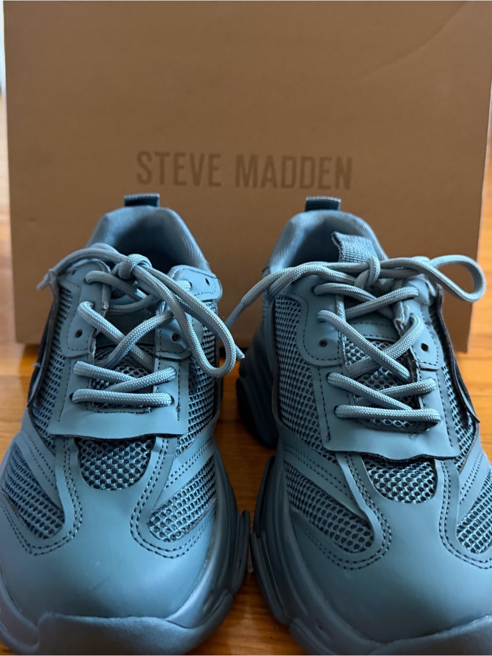 Steve Madden Men's Chunky Lace-Up Sneakers in Slate Blue